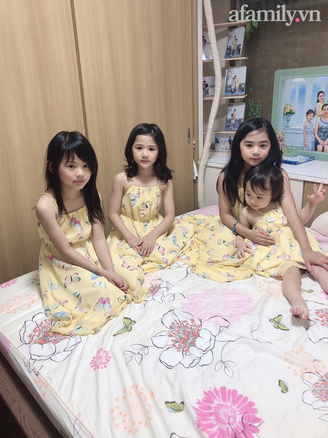 Mẹ Việt 10 năm sinh 4 con gái, nhìn gương mặt của các bé nhiều người tấm tắc: "Nhà máy sản xuất hot girl là đây" - Ảnh 2.