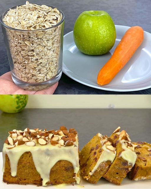 Pastel de zanahoria, manzana y avena sin azúcar